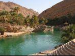 Wadi bani khalid oasis in Oman.
