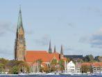 The Schleswig Cathedral Schleswig Germany seen from across the Firth.